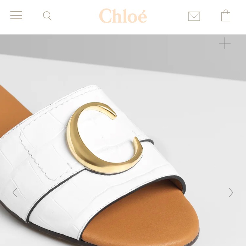 Chlo C Flat Mule Sandal - Croc White